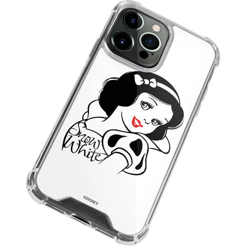 Disney Snow White Black and White Art iPhone 15 Pro Clear Case